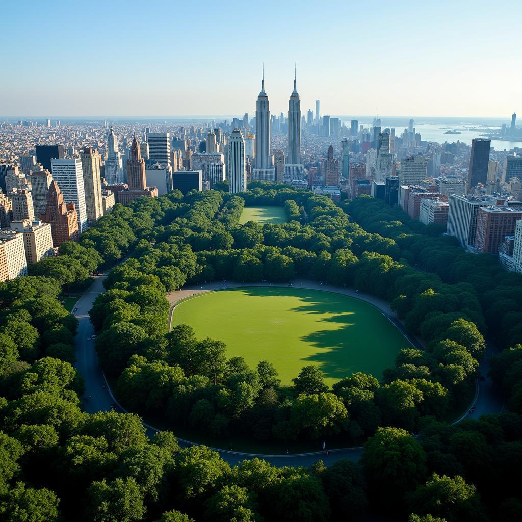 New York City skyline with Central Park