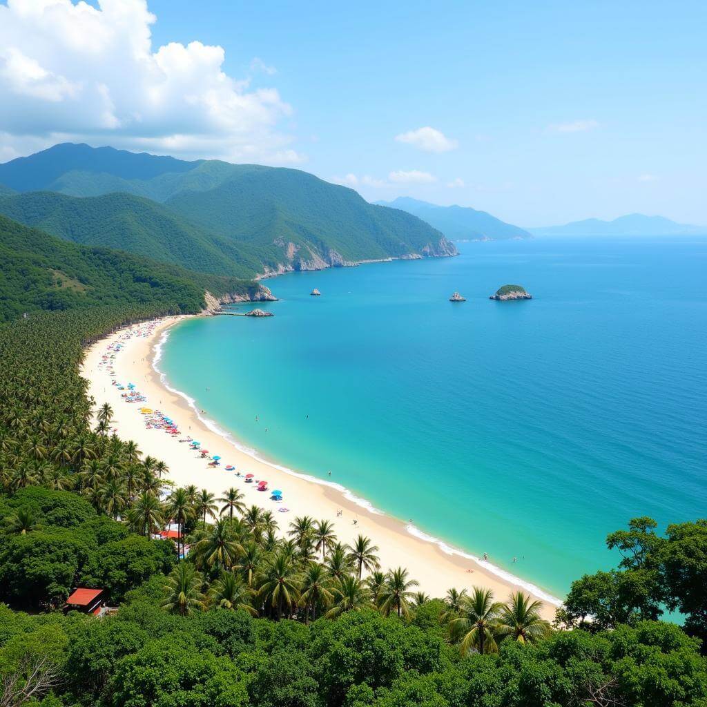 Scenic view of Nha Trang beach in Vietnam