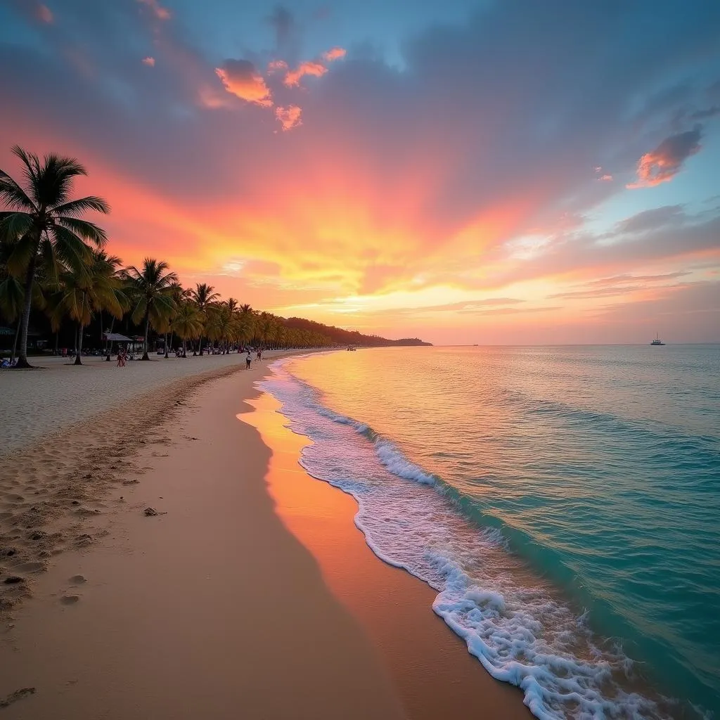 Nha Trang Beach, Vietnam at sunset