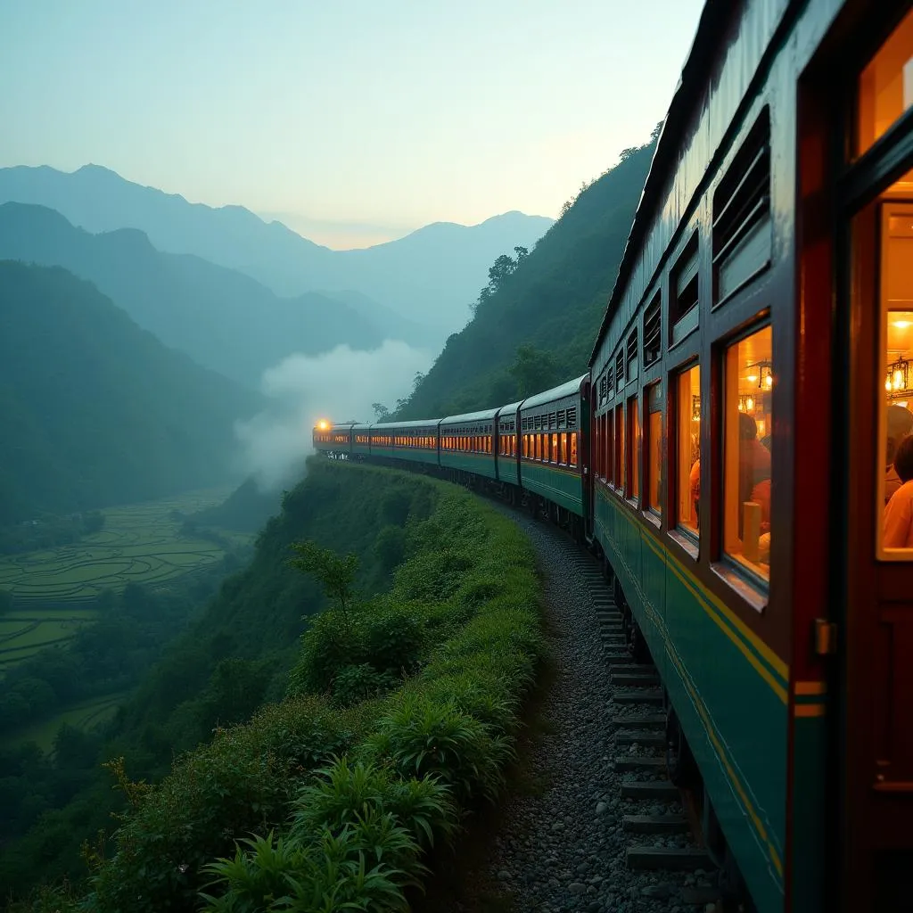 Night train journey from Hanoi to Sapa