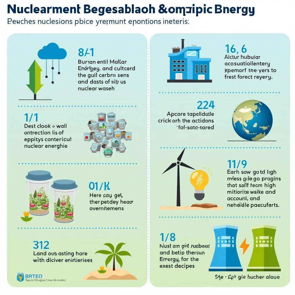 Diagram showing the impact of nuclear energy on the environment