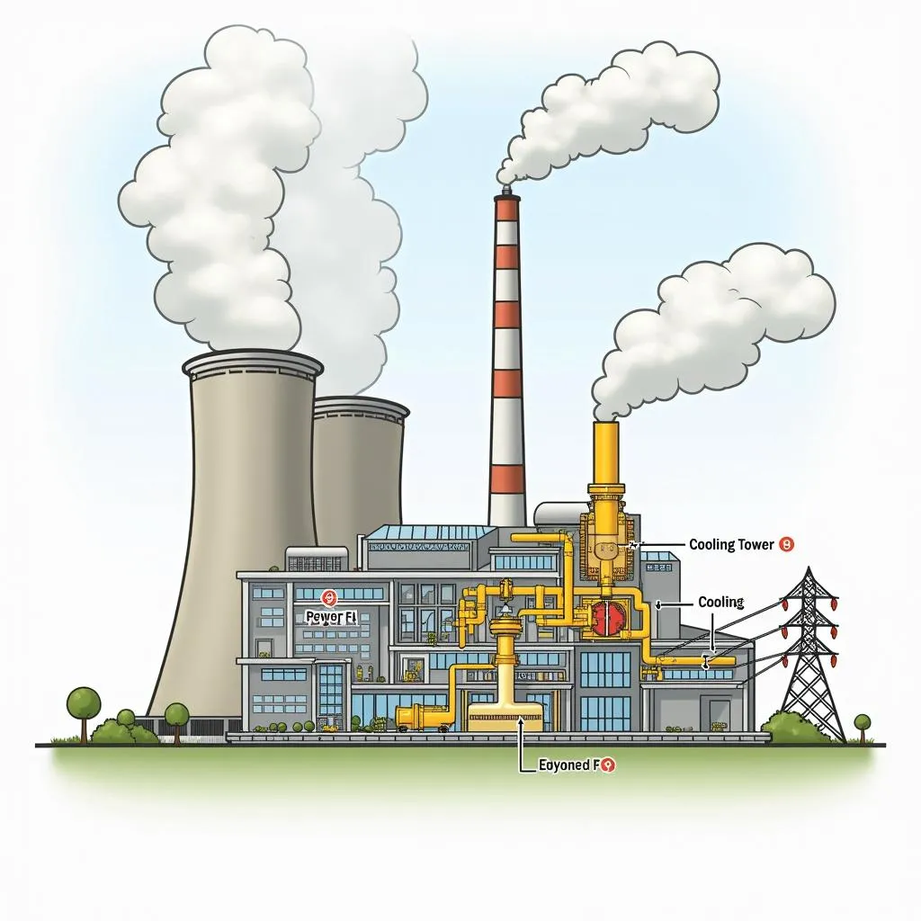 Nuclear power plant diagram