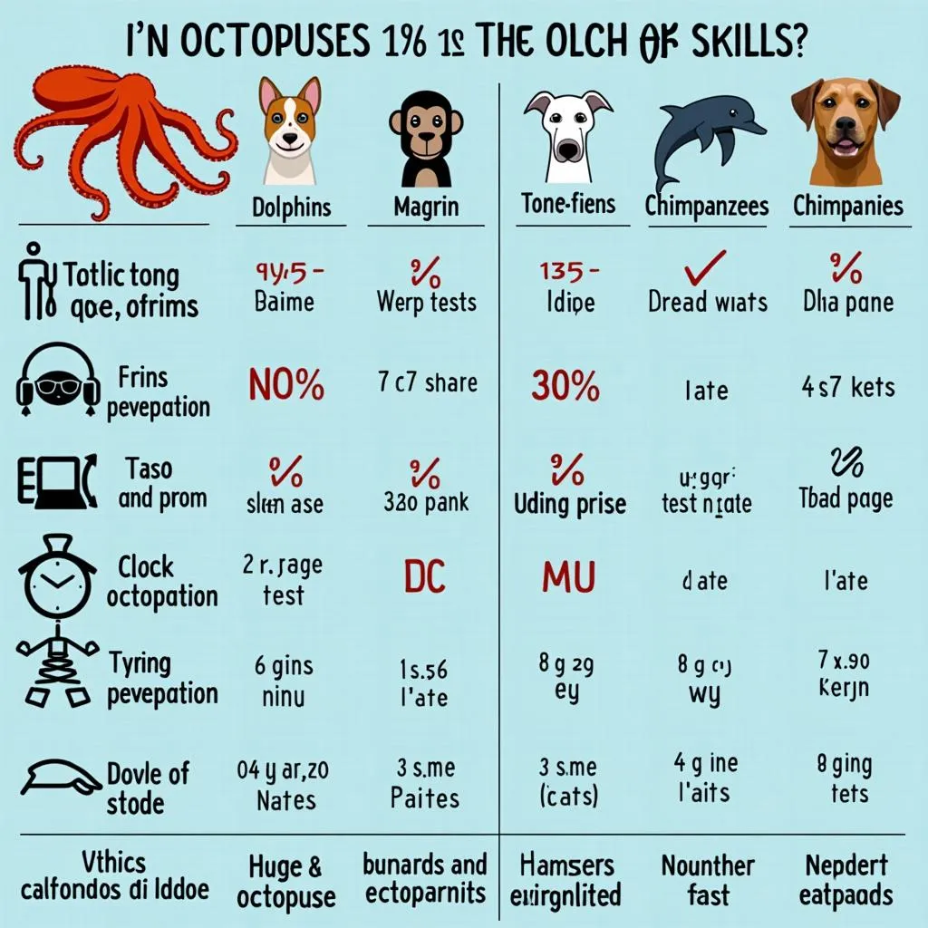 Octopus intelligence compared to other animals