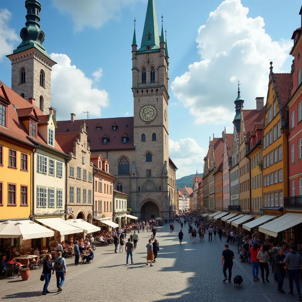 Historic Old Town Square in a European city