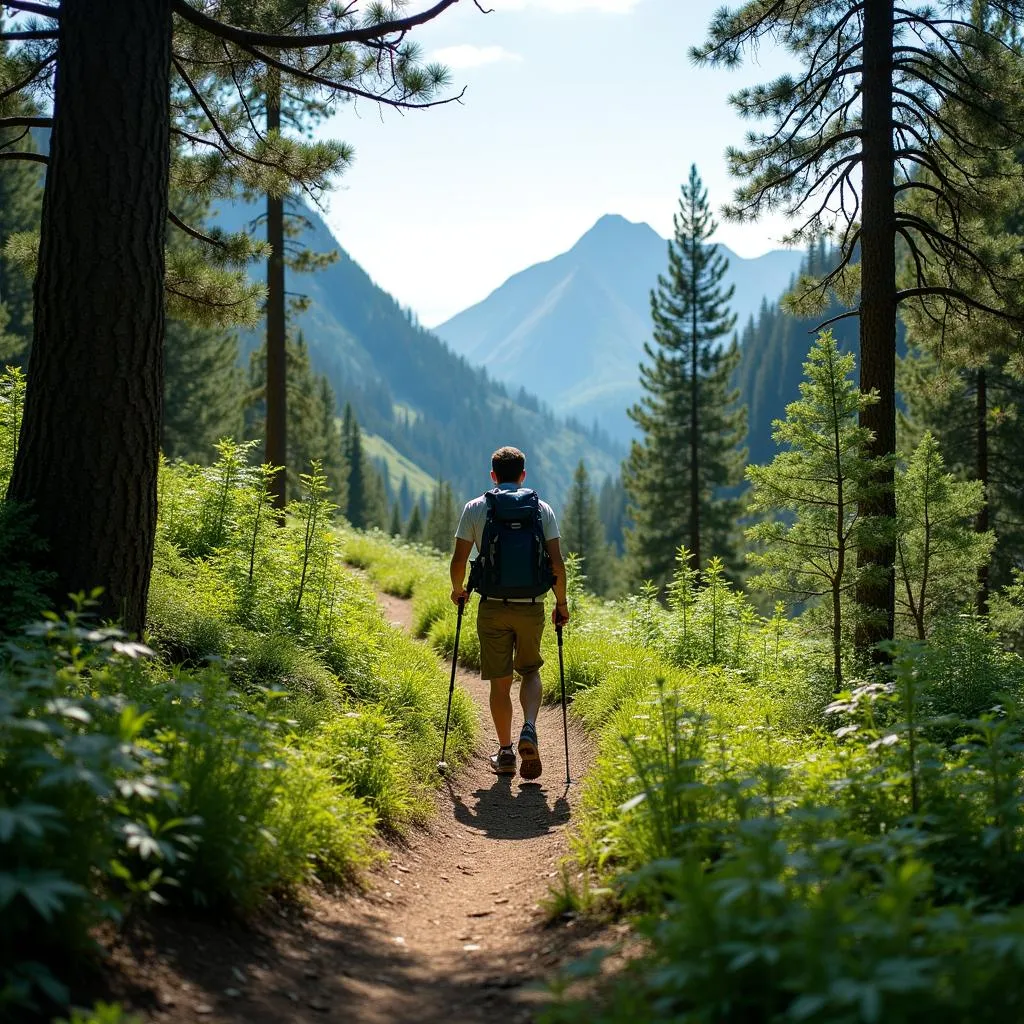 Hiker enjoying a scenic trail in nature