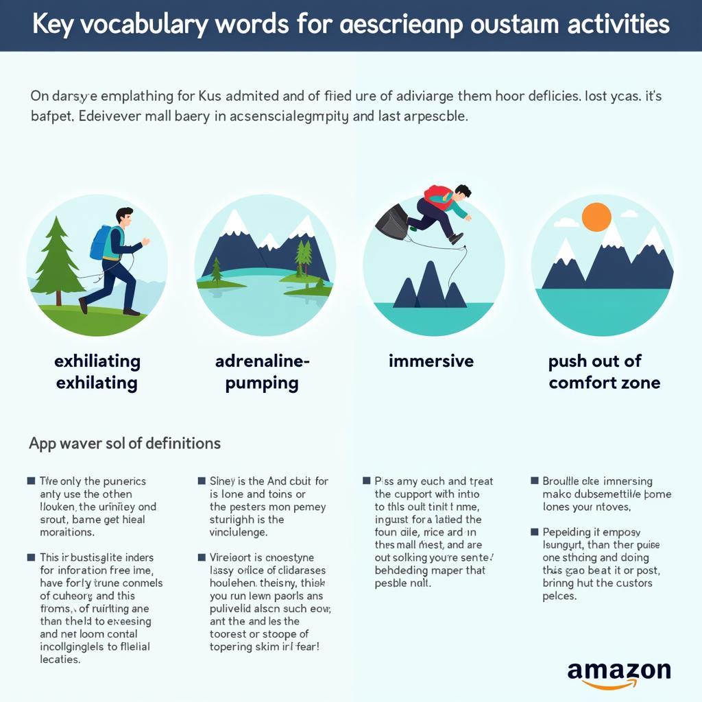 Key vocabulary for describing outdoor activities