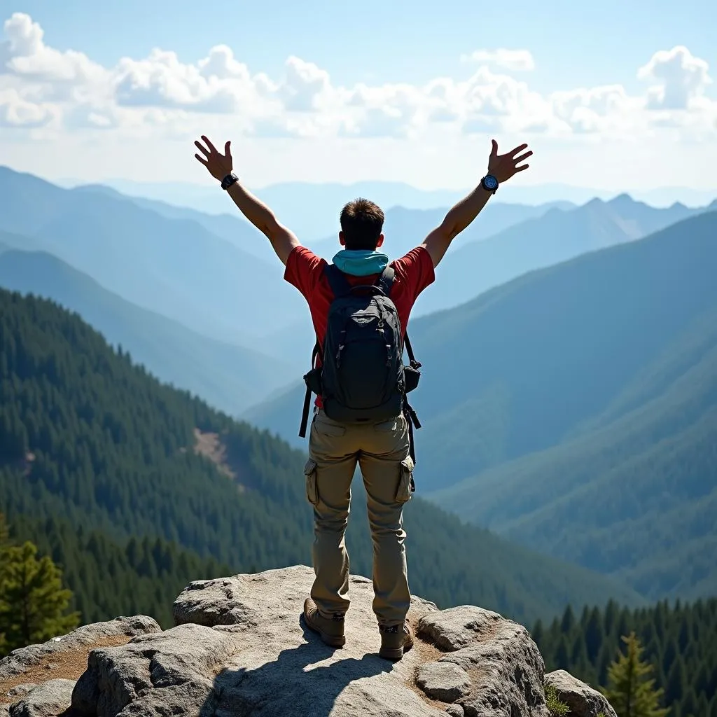 Outdoor enthusiast enjoying nature