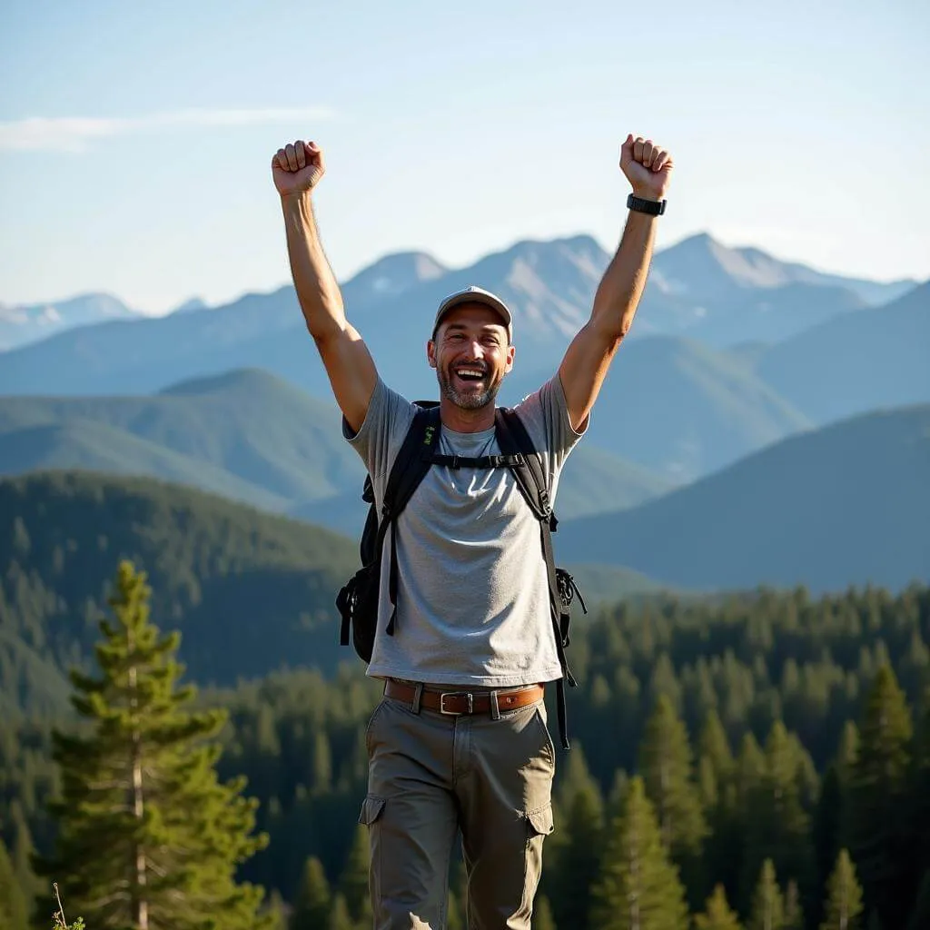 Outdoor enthusiast enjoying nature