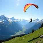 Paragliding over Swiss Alps