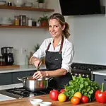 Passionate cook preparing a meal in the kitchen