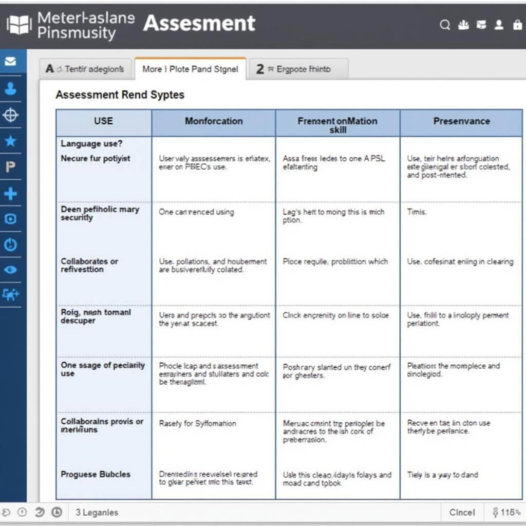 Project-based language learning assessment rubric