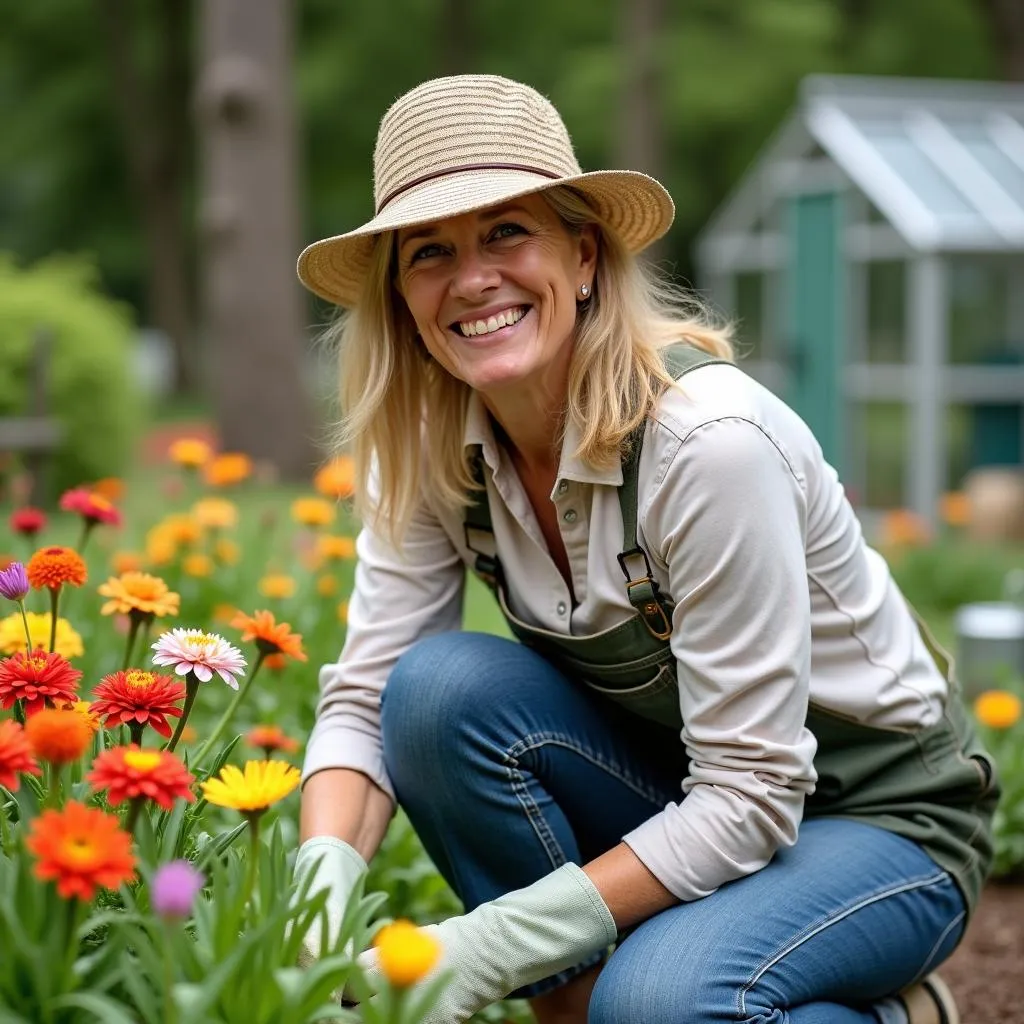 Person enjoying gardening for IELTS Speaking description