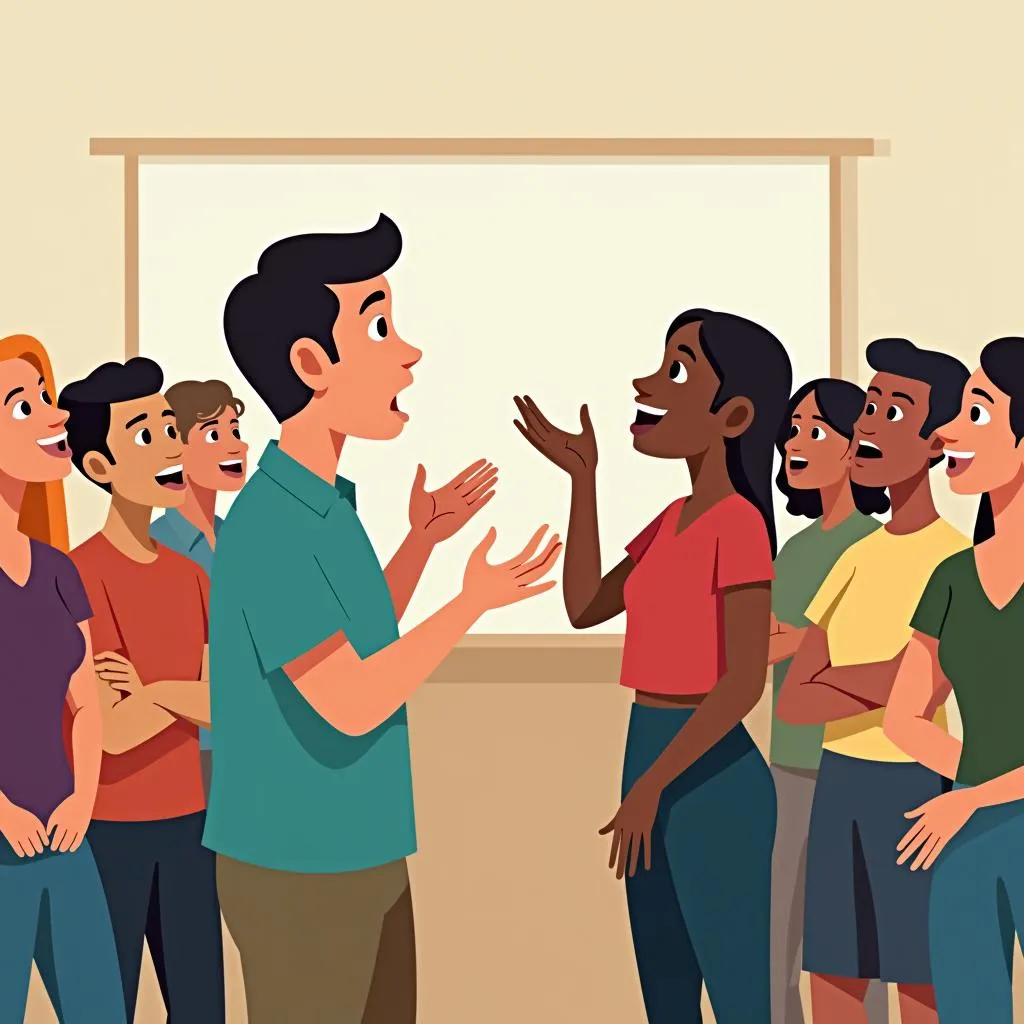 Person Standing Up for Others in a Group Setting