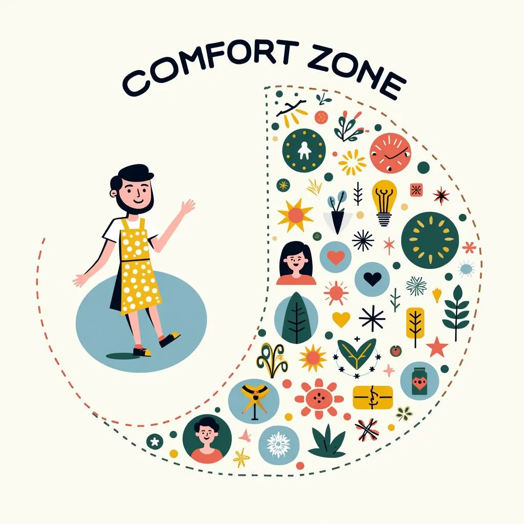 Person stepping out of comfort zone