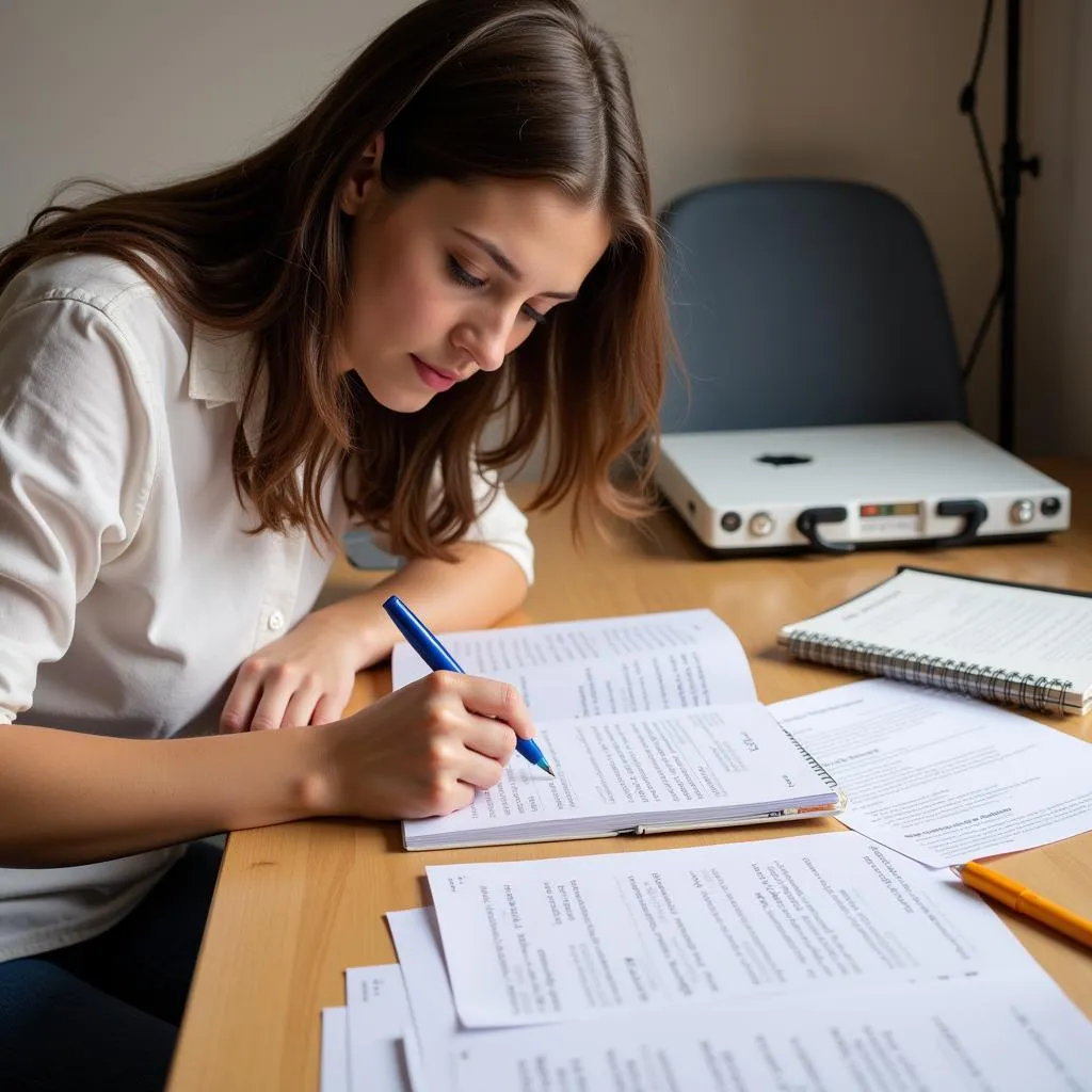 Person studying IELTS vocabulary