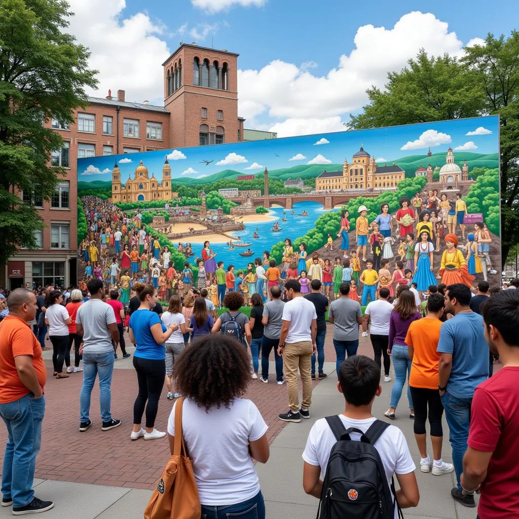 Public art fostering community identity