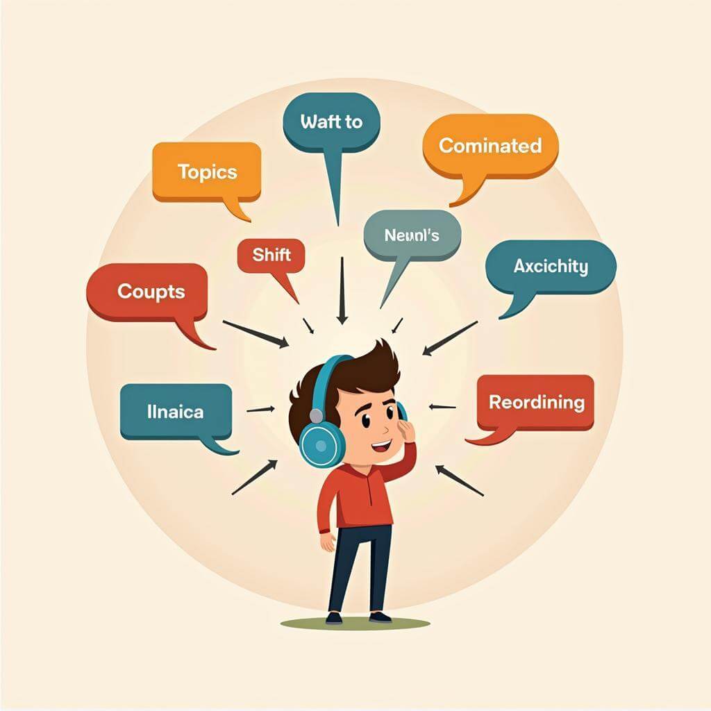 Recognizing topic shifts in IELTS Listening