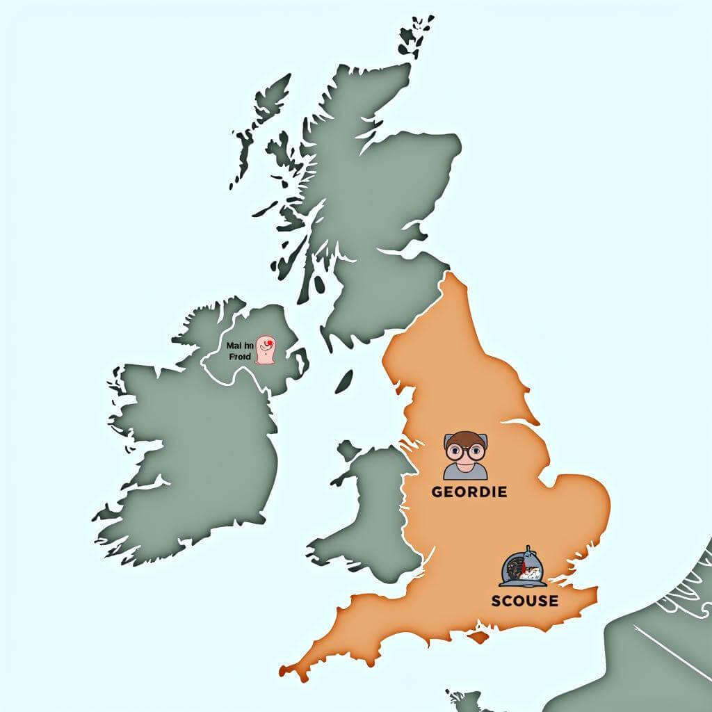 Regional British Accents Map