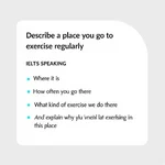 IELTS Speaking cue card about regular exercise spot