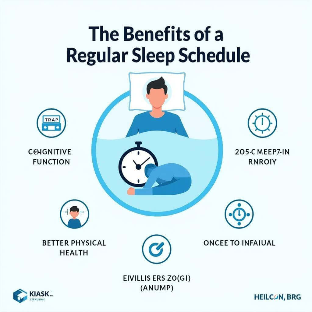 Benefits of a regular sleep schedule illustration