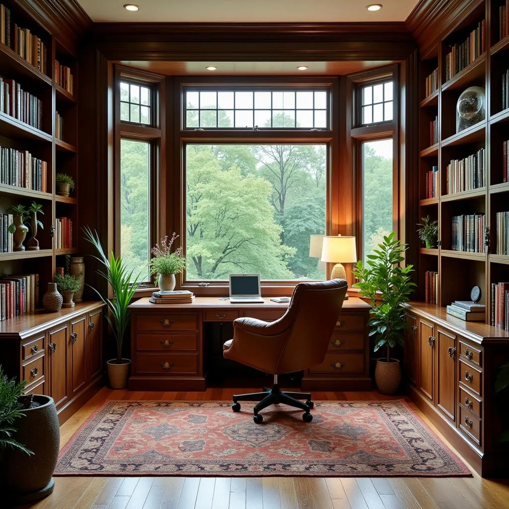 Relaxing home office and personal library