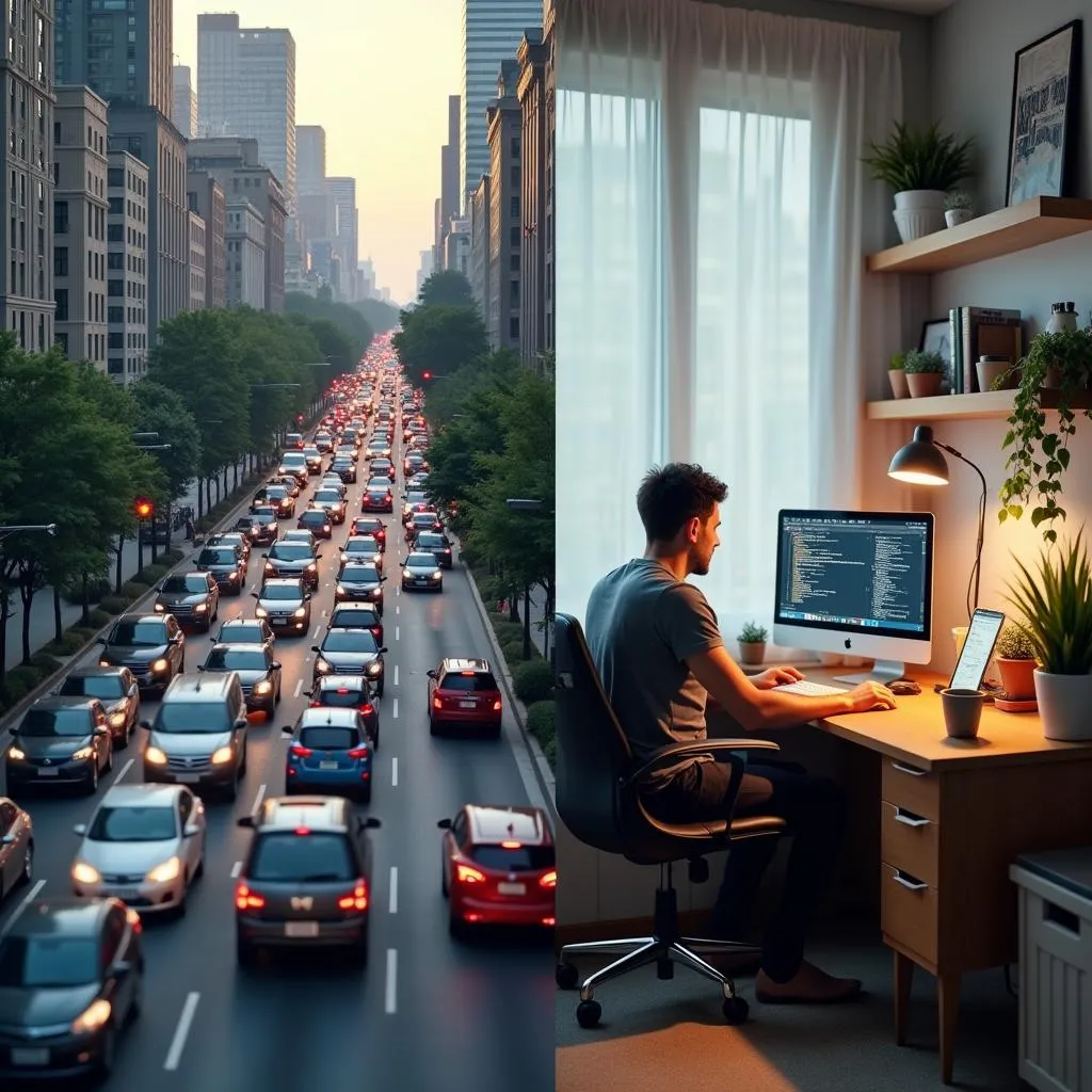 Remote work reducing urban congestion