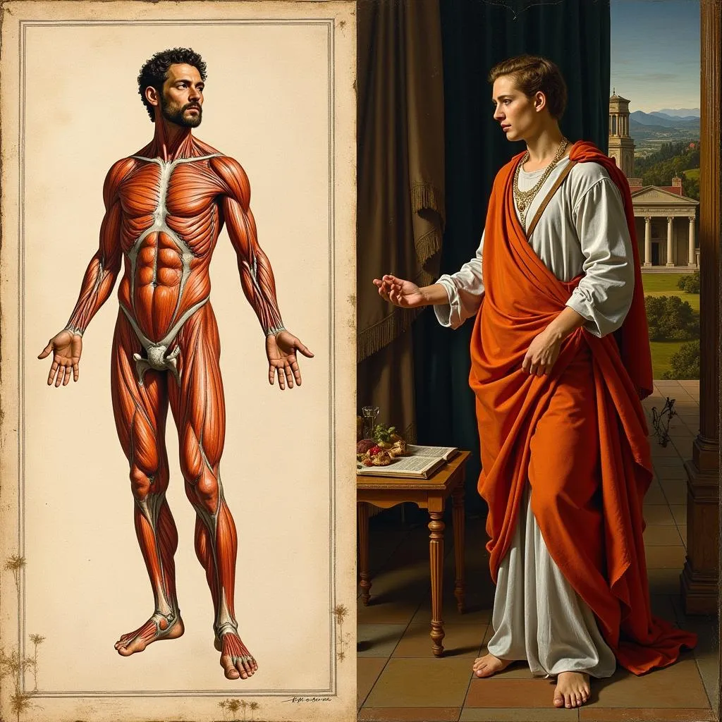 Renaissance art depicting anatomy and perspective