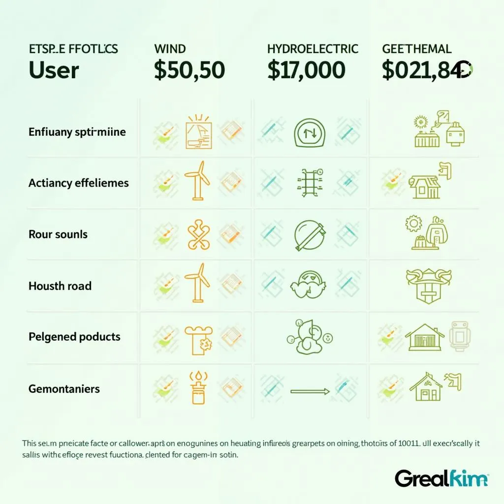 Renewable energy sources comparison chart