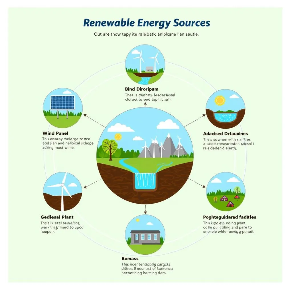 Renewable energy sources infographic