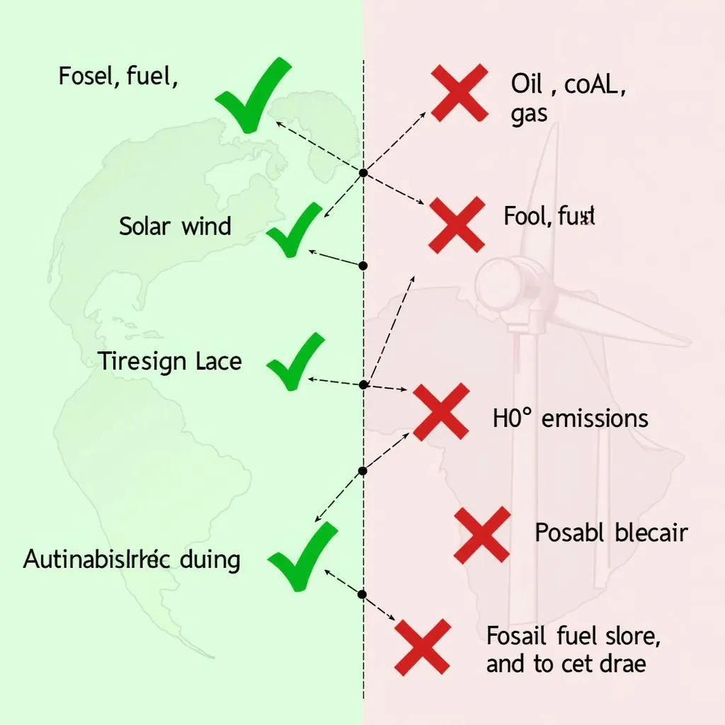 Comparison of renewable energy and fossil fuels