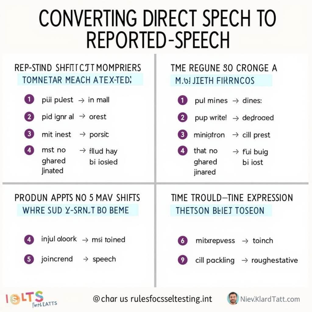 Reported Speech Conversion Chart for IELTS Listening