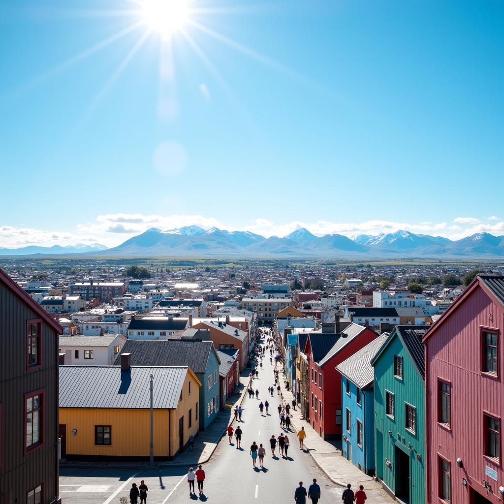 Reykjavik basking in unexpected sunshine