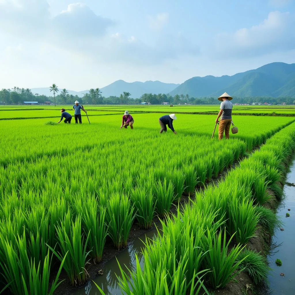 Rice paddy field cultivation