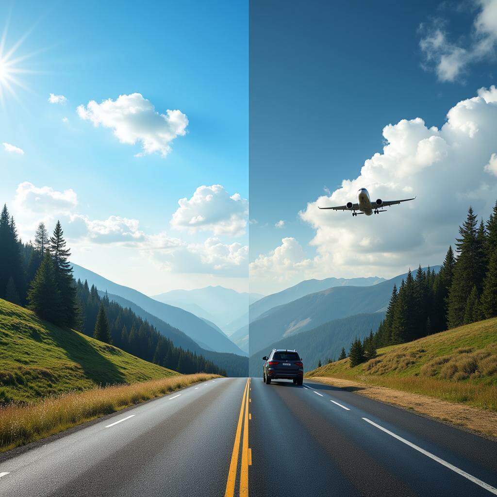 Comparing road trips to air travel