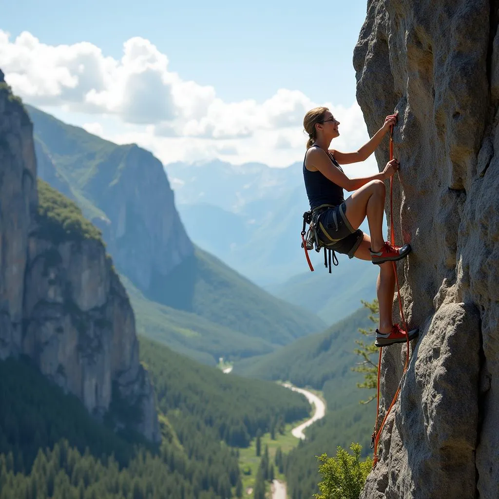 Rock climbing as an outdoor adventure