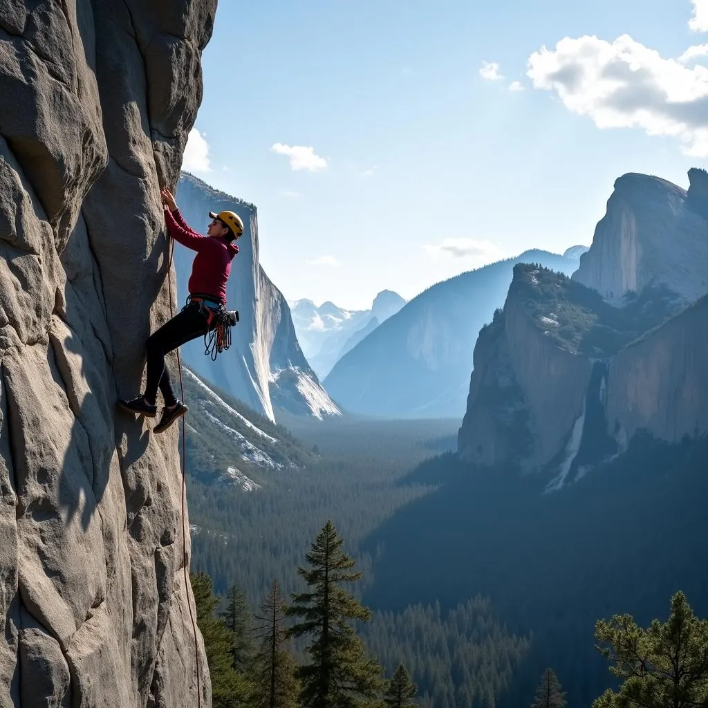 Rock climbing in Yosemite National Park