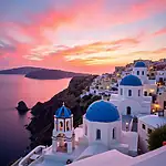 Stunning sunset view from Oia, Santorini