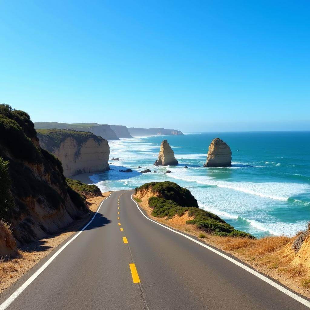 Scenic drive along the Great Ocean Road in Australia