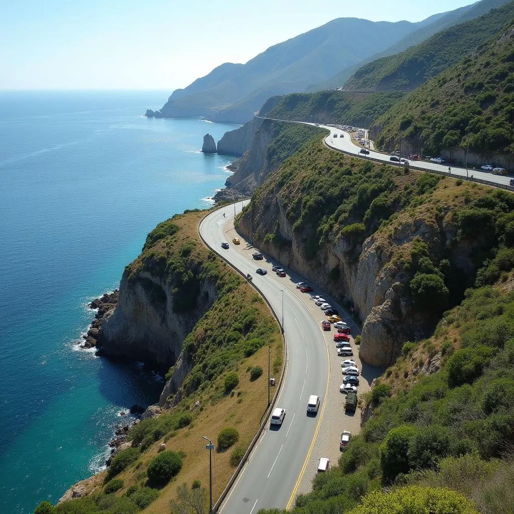 Traffic management on a scenic coastal road