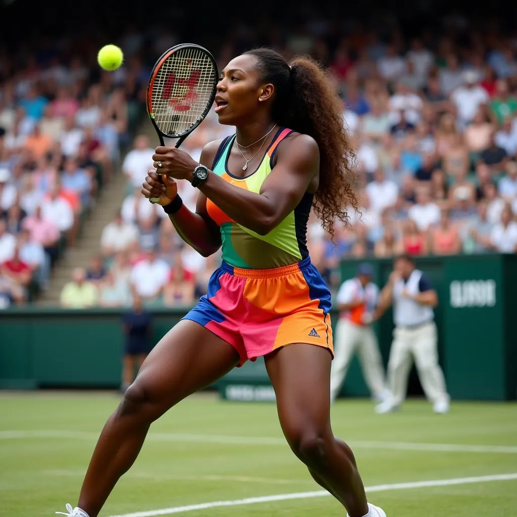 Serena Williams on tennis court