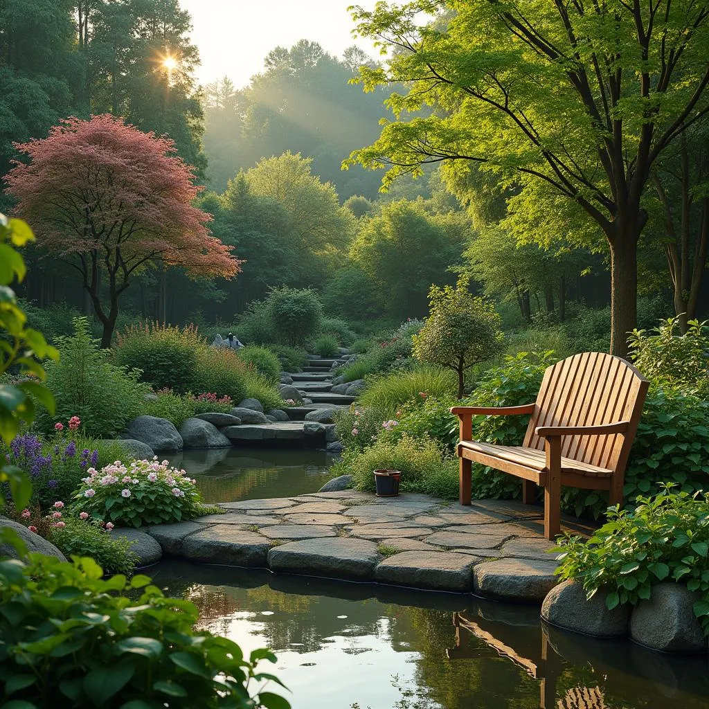 Serene garden as a peaceful retreat