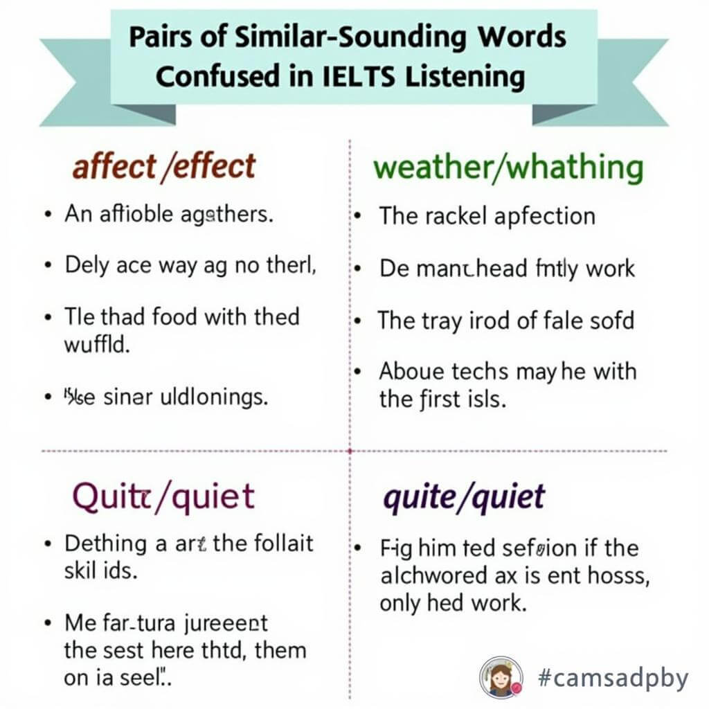 Similar-sounding words in IELTS Listening