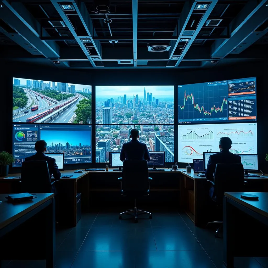 Smart city control center with data visualization