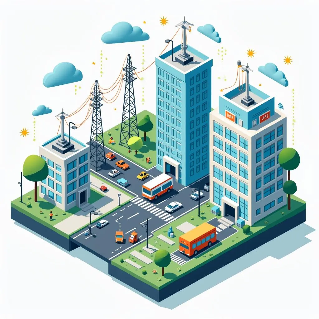 Smart city technologies illustration