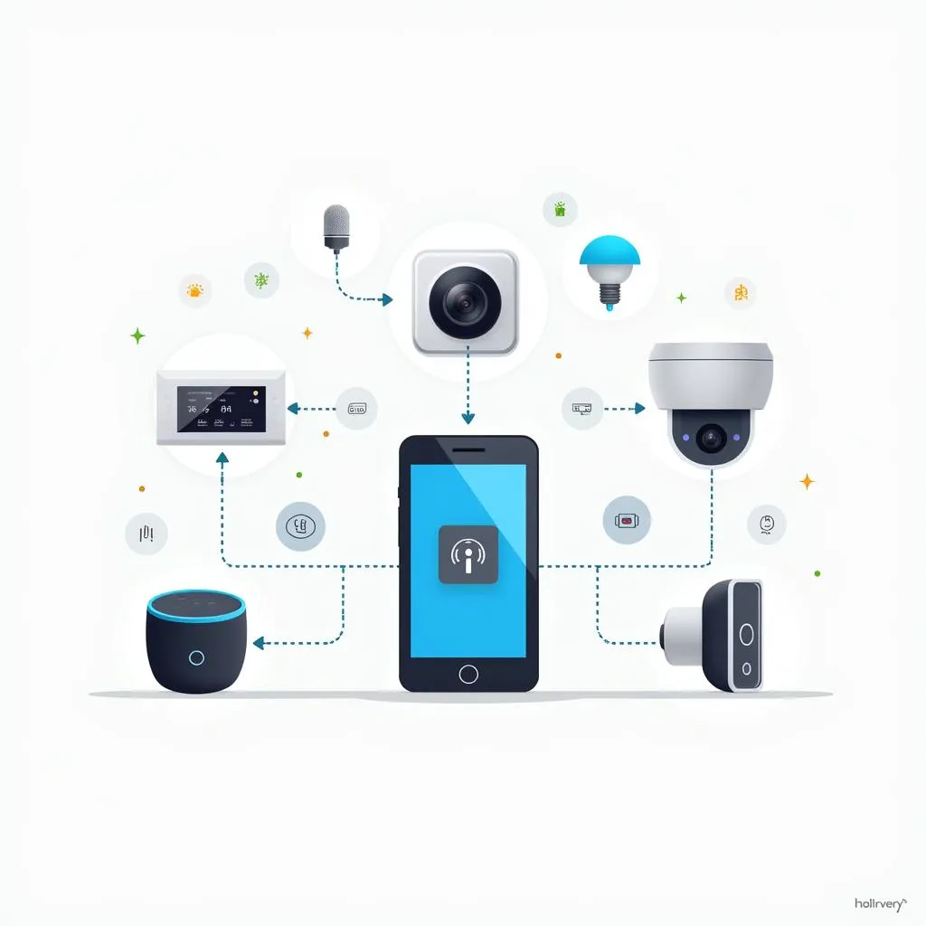 Illustration of various smart home devices