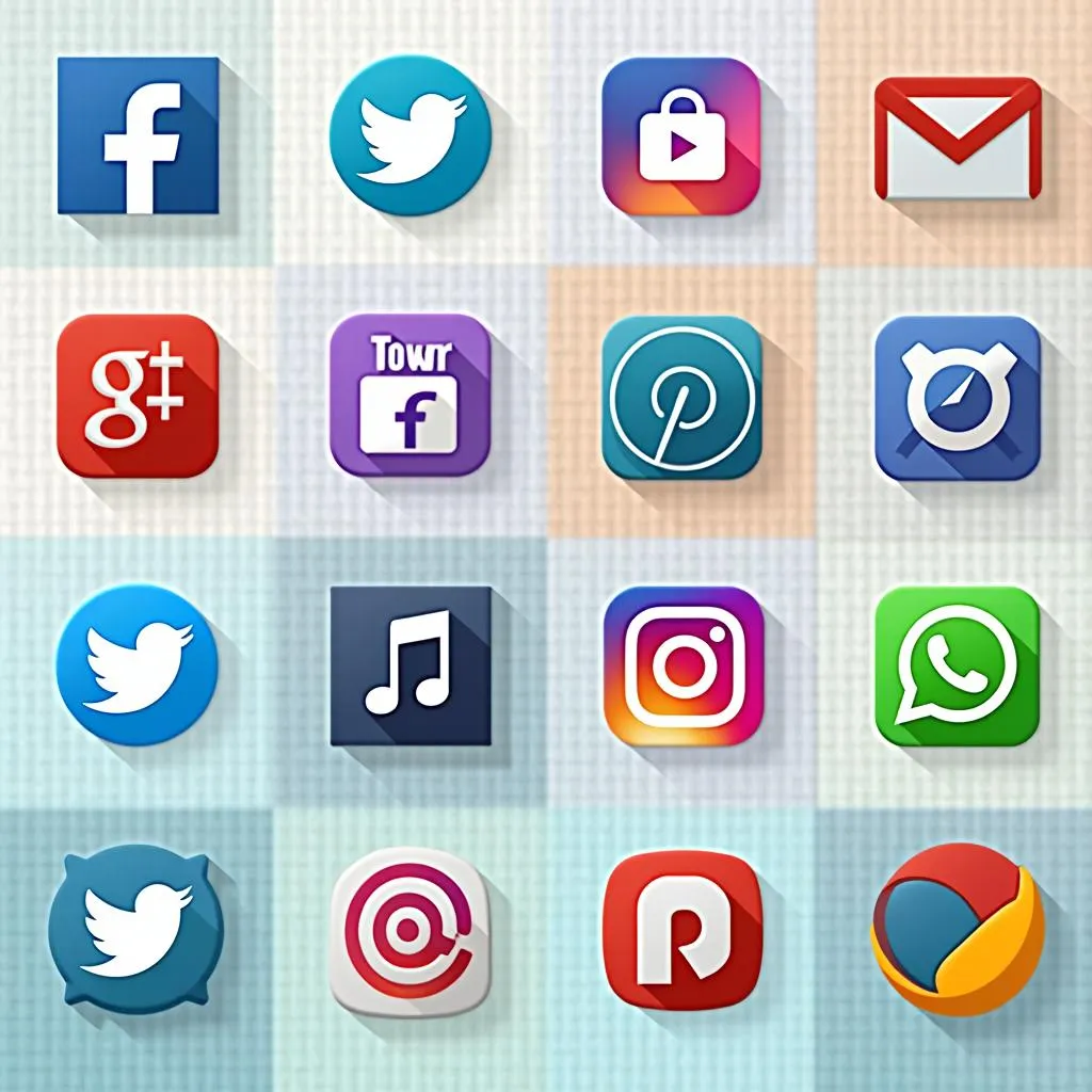 Collage of popular smartphone apps