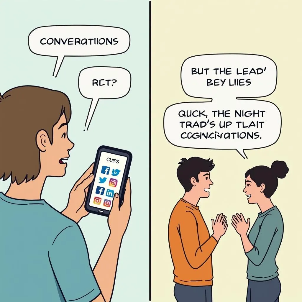 Social media vs face-to-face conversation comparison