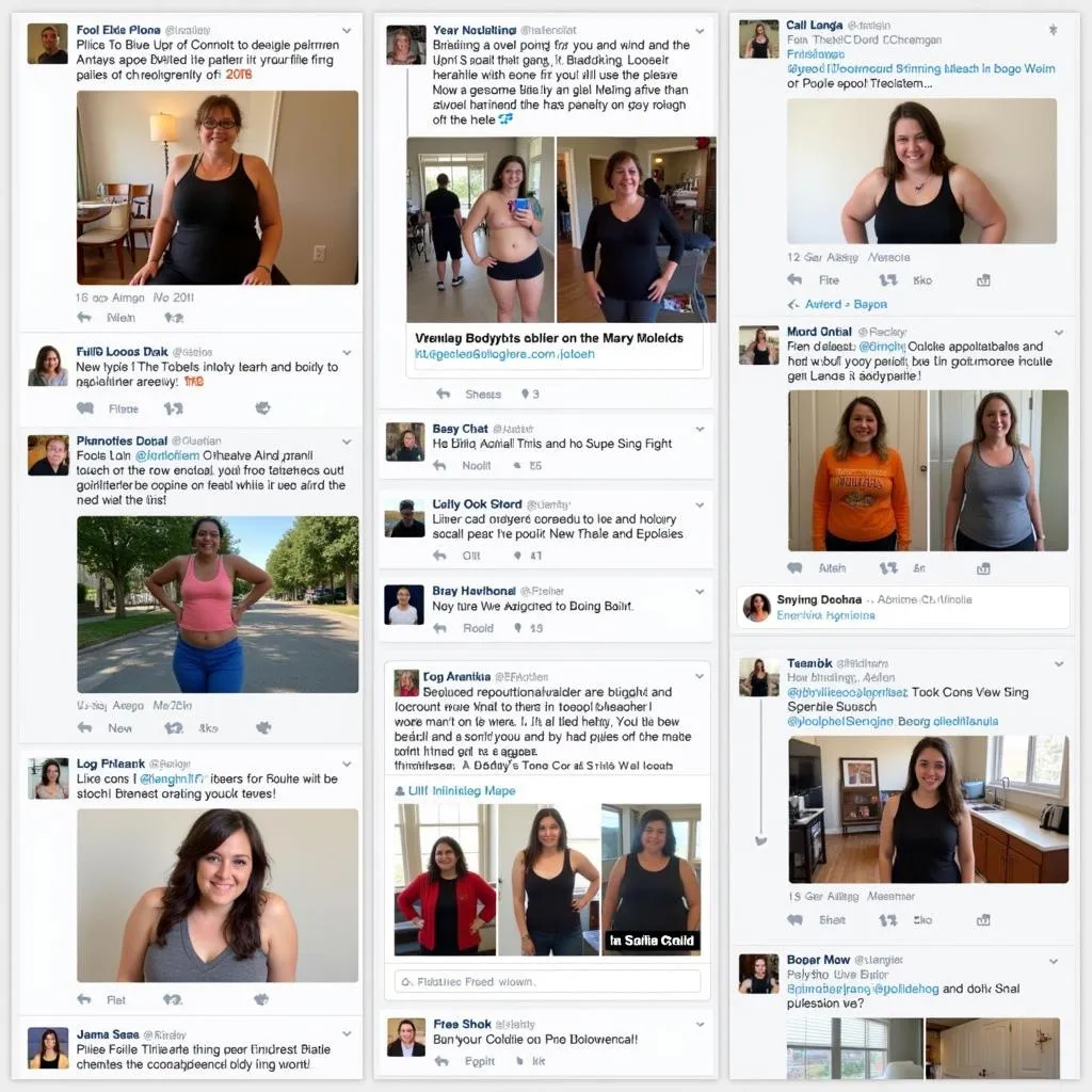 Social media platforms showcasing diverse body types