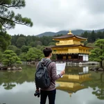 Solo traveler exploring Kyoto, Japan