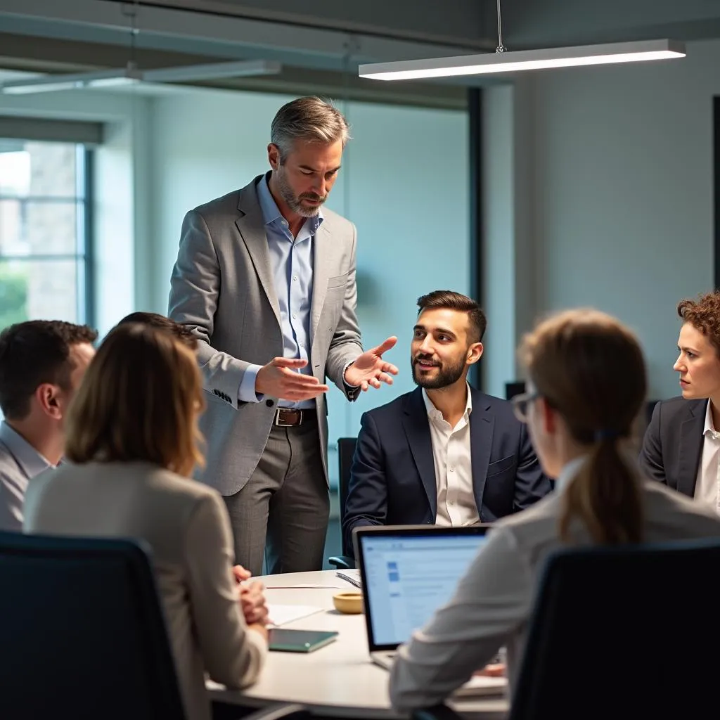 Standing up for a colleague in a workplace meeting